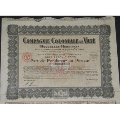 Cie Coloniale de Vaté (Nouvelles-Hébrides)