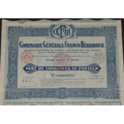 Cie Générale Franco-Hébridaise (PF)