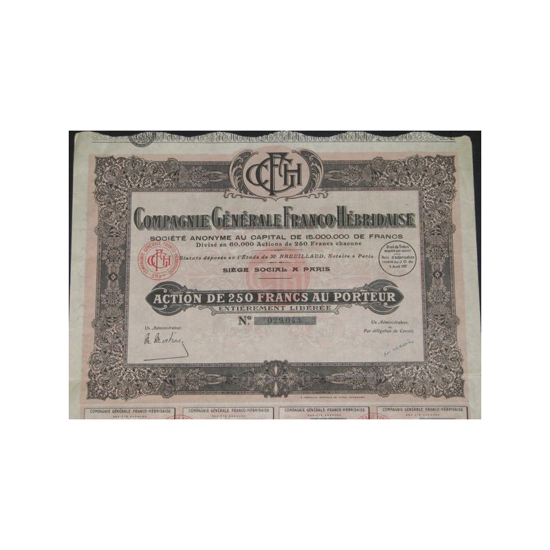 Cie Générale Franco-Hébridaise (Ac)