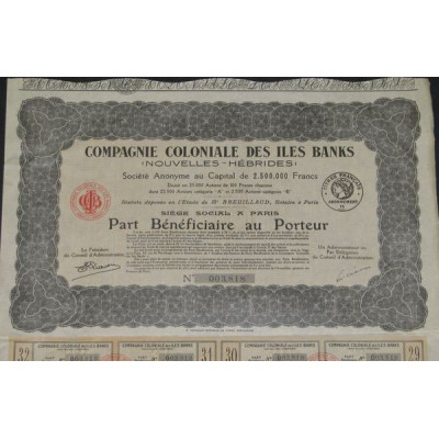 Cie Coloniale des Iles Banks (Nouvelles-Hébrides) (PB)