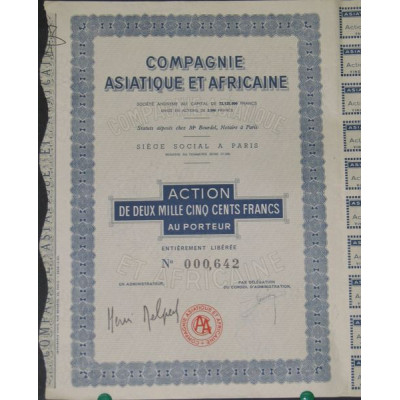 Cie Asiatique et Africaine (Act)
