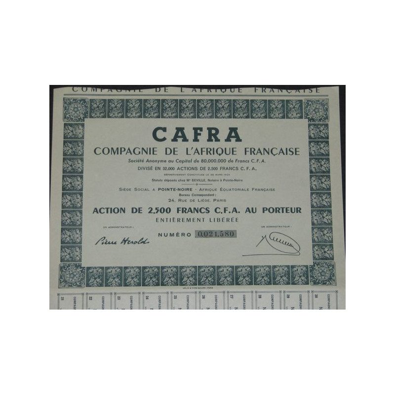 CAFRA Cie de l'Afrique Française (Ac)