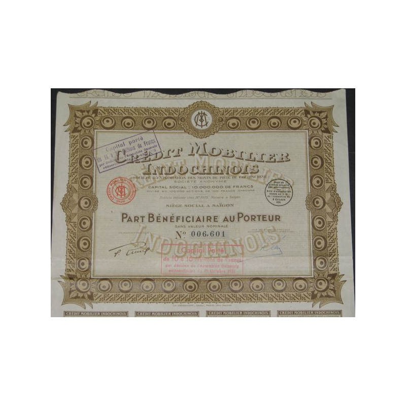 Crédit Mobilier Indochinois (PB)