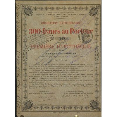Emprunt de la Cie Anonyme des Eaux Minérales d'Enghien