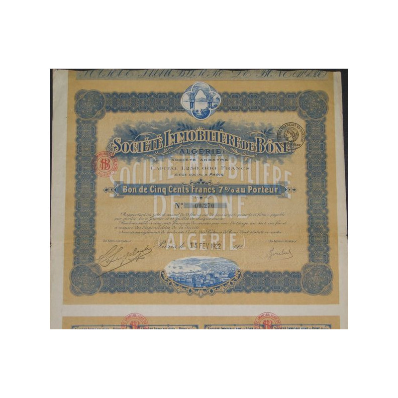 Sté Immobilière de Bône (Algérie)