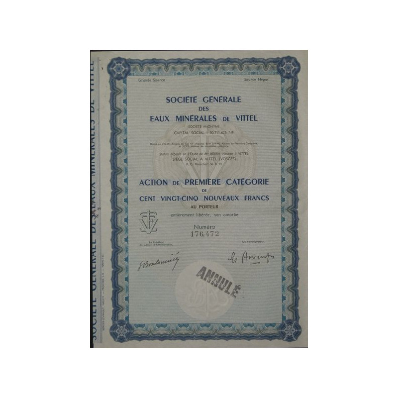 Sté Gale des Eaux Minérales de Vittel