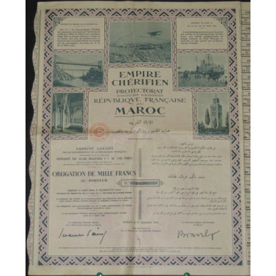 Empire Chérifien Protectorat de la République Française au Maroc - Emprunt garanti 4 %
