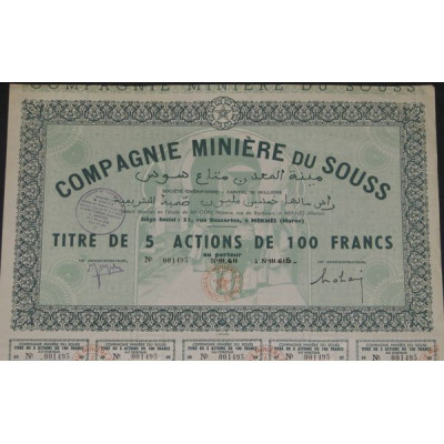 Cie Minière du Souss (Titre 05 Act 100 F)