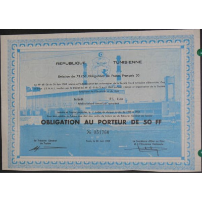 République Tunisienne Obligations Nord Africaine d'Electricité Gaz et Eaux