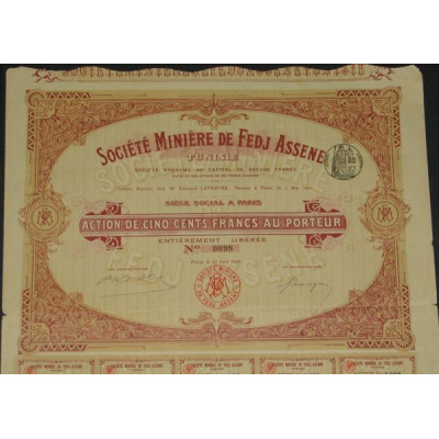 Sté Minière de Fedj Assene - Tunisie