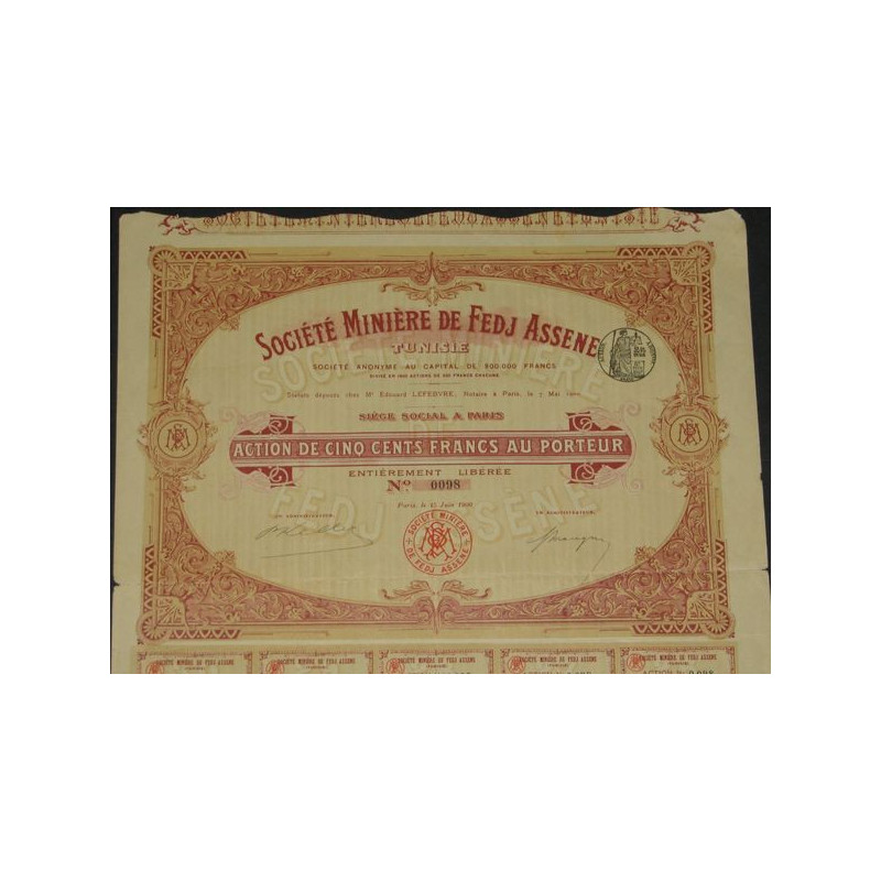 Sté Minière de Fedj Assene - Tunisie