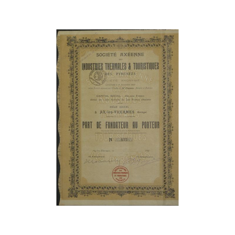 Sté Axéenne des Industries Thermales et Touristiques des Pyrénées