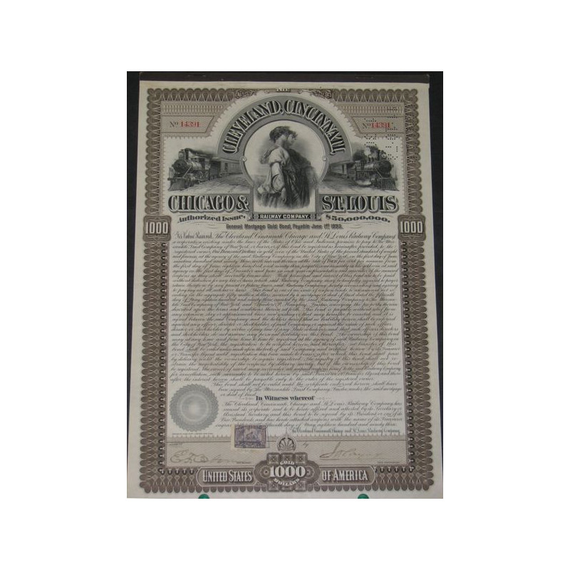 Cleveland Cincinatti Chicago & St. Louis Railway Cy