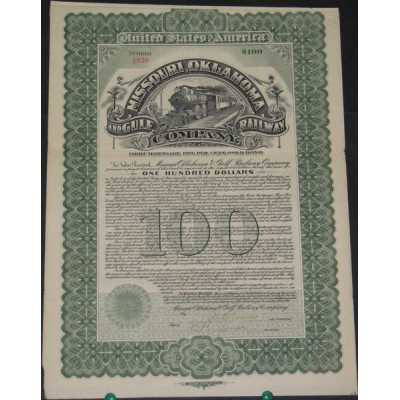 Missouri Oklahoma & Gulf Railroad Cy (Gold bond)