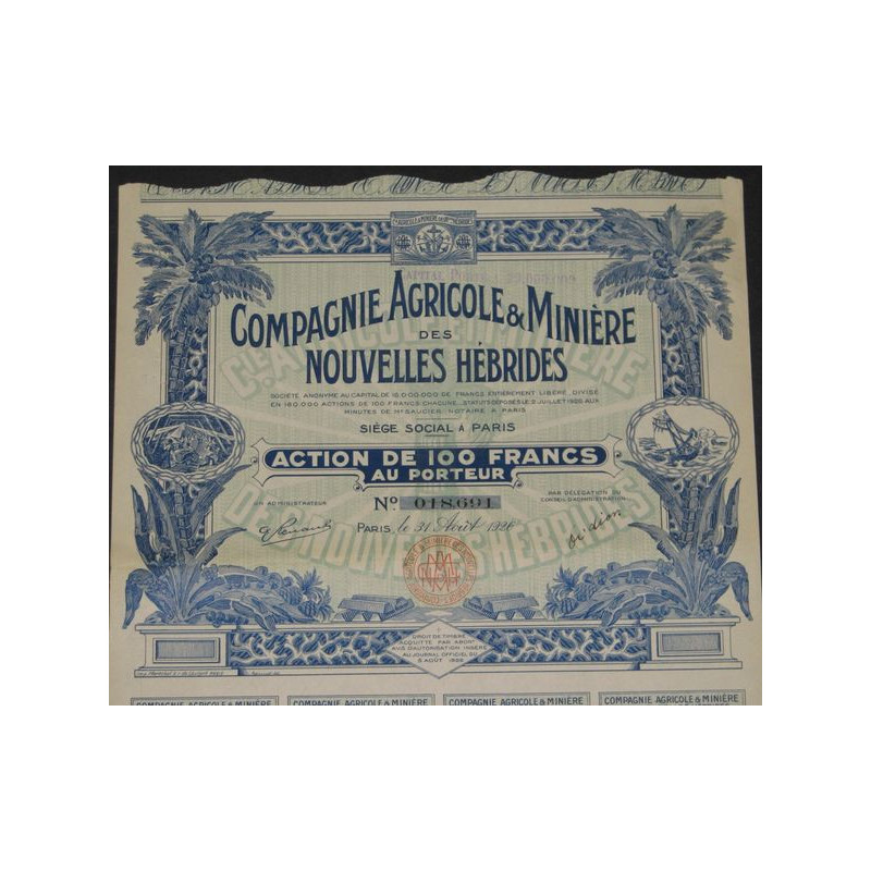 Cie Agricole & Minière des Nouvelles Hébrides