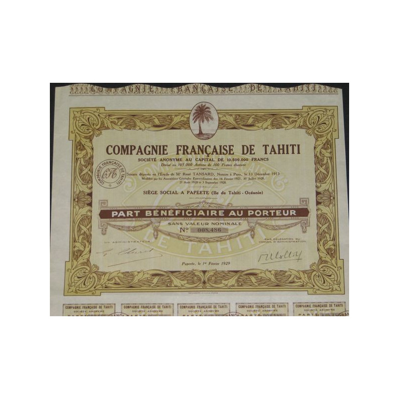 Cie Française de Tahiti (PB)