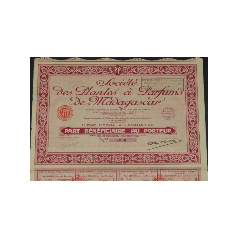 Sté des Plantes à Parfum de Madagascar (PB)