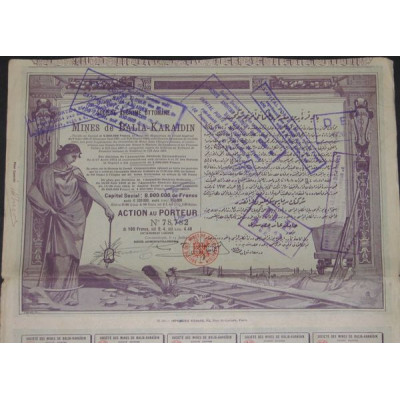 S.A. Ottomane des Mines de Balia-Karaidin - 1913 (capital 8 000 000 F)