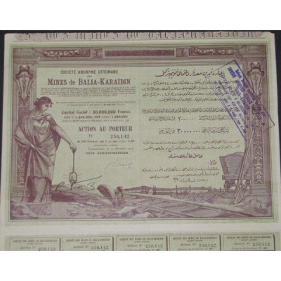 S.A. Ottomane des Mines de Balia-Karaidin - 1924 (capital 30 000 000 F)
