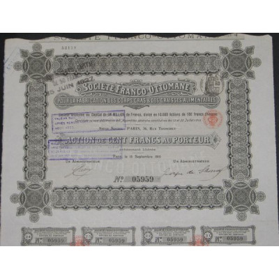 Sté Franco-Ottomane pour la Fabrication des Corps Gras & des Graisses Alimentaires