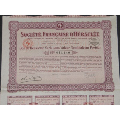 Sté Française d'Héraclée (Bon 2ème série)