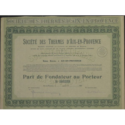 Sté des Thermes d'Aix-en-Provence