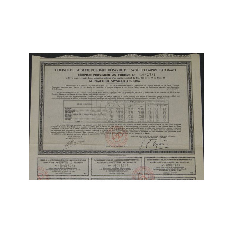 Emprunt Ottoman 5 % 1896