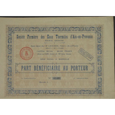 Sté Fermière des Eaux thermales d'Aix-en-Provence