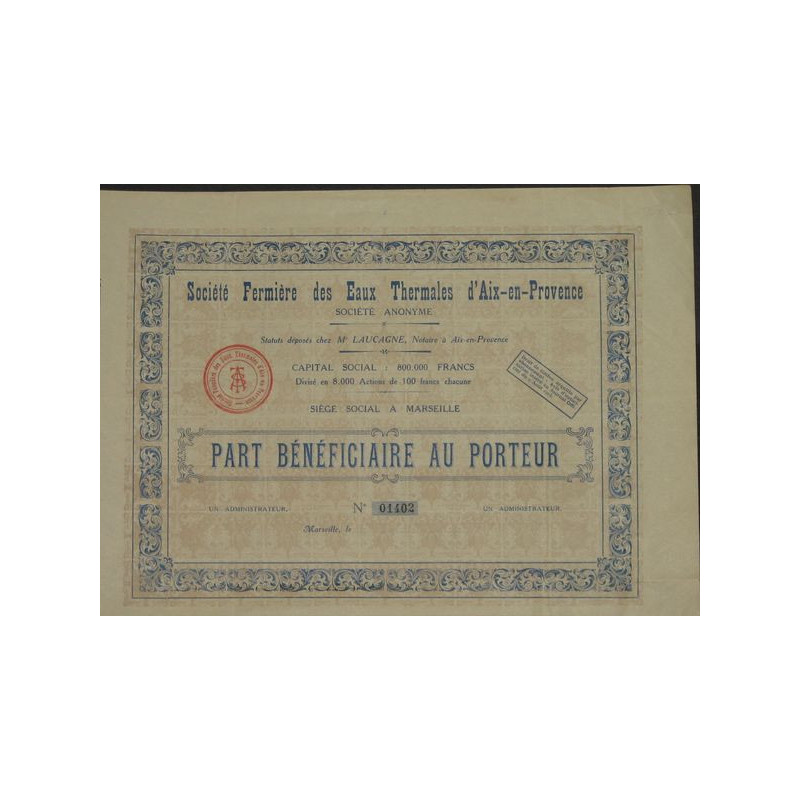 Sté Fermière des Eaux thermales d'Aix-en-Provence