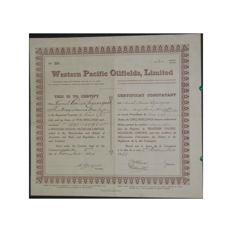 Western Pacific Oilfields Ltd