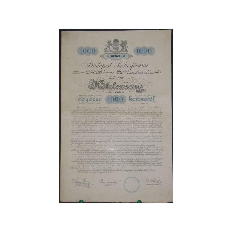 Budapest Székesfövàros 1903