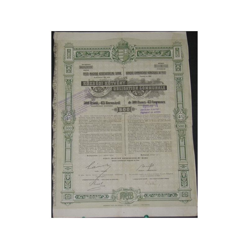 Banque Commerciale Hongroise de Pest (4 % 500 F)