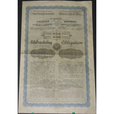 Emprunt Sté Autrichienne-Hongroise privilégiée des Chemin de Fer de l'Etat