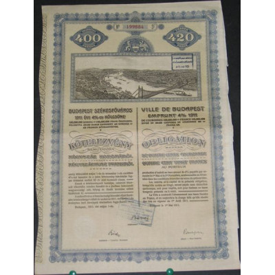 Ville de Budapest - Emprunt 4 % 1911