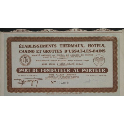 Ets Thermaux Hôtels Casino et Grottes d'Ussat-les-Bains (PF)