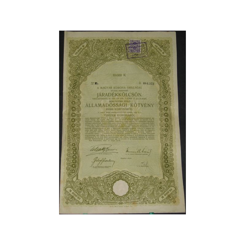 Royaume de Hongrie - Emprunt en rentes 6 % 1912