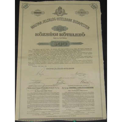 Sté de Crédit Foncier du Royaume de Hongrie à Budapest (3 1/2 %)