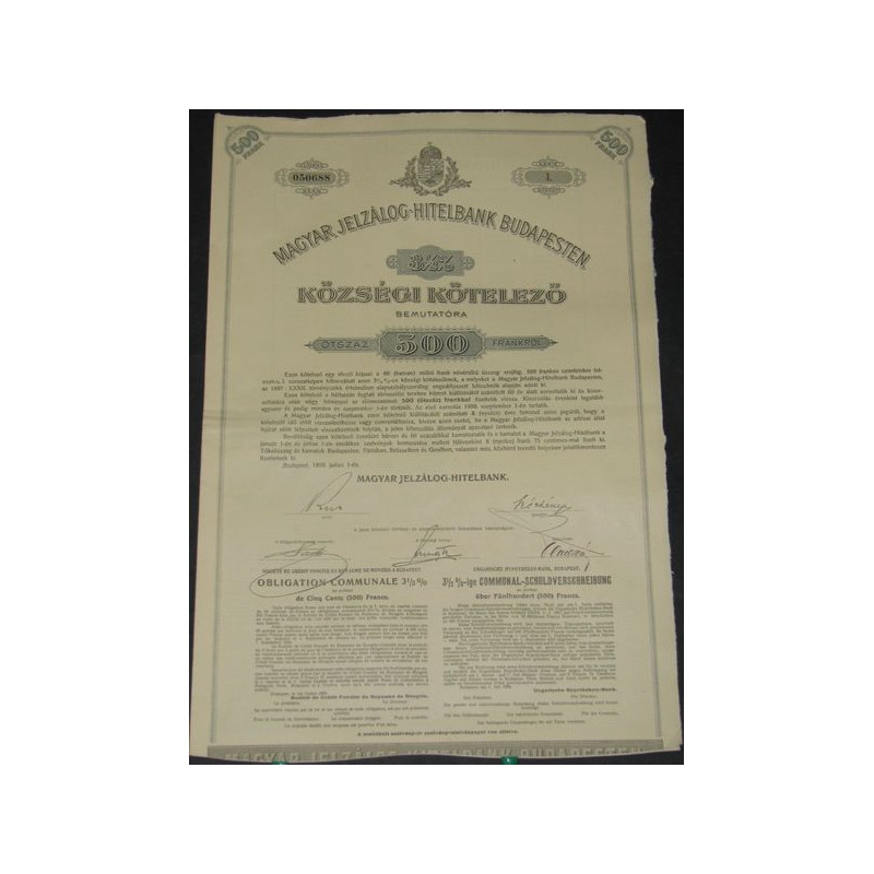 Sté de Crédit Foncier du Royaume de Hongrie à Budapest (3 1/2 %)