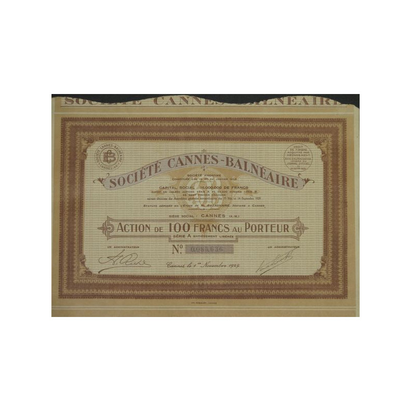 Sté Cannes-Balnéaire