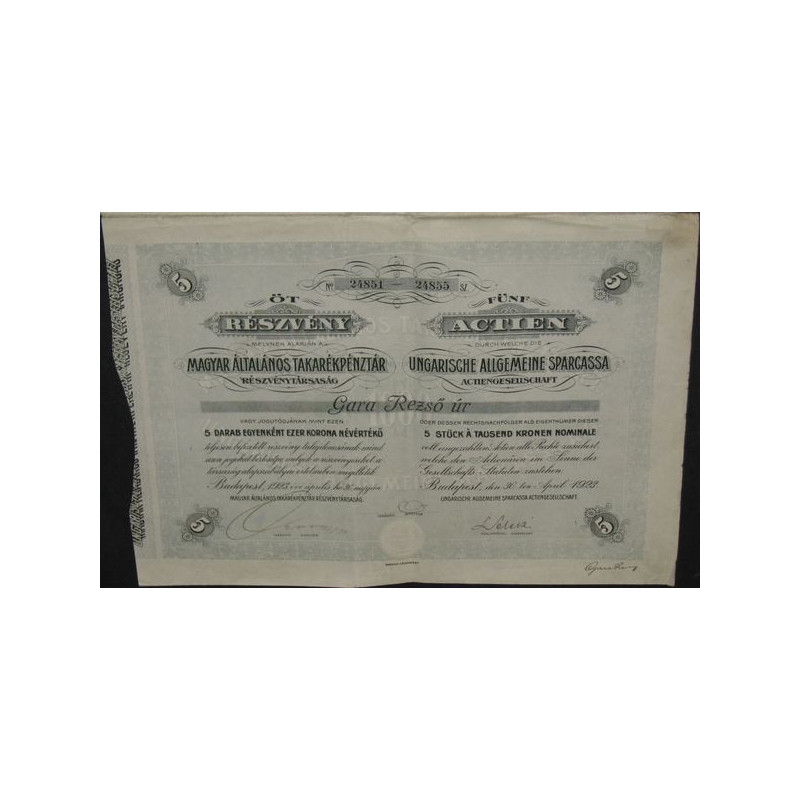 Ungarische Allgemeine Sparcassa - Banque Commerciale Triestina Trieste (5 Act)