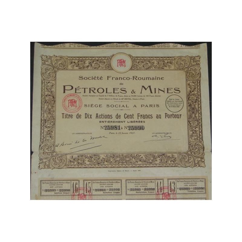S.A. Franco-Roumaine de Pétroles & Mines