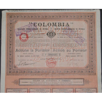 "Colombia" Sté Franco-Romaine de Pétrole