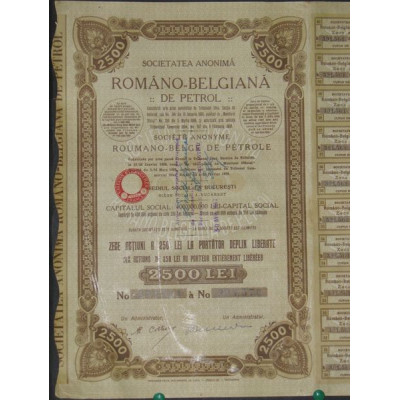 Româno-Belgiana de Petrol (10 Act 250 Lei)