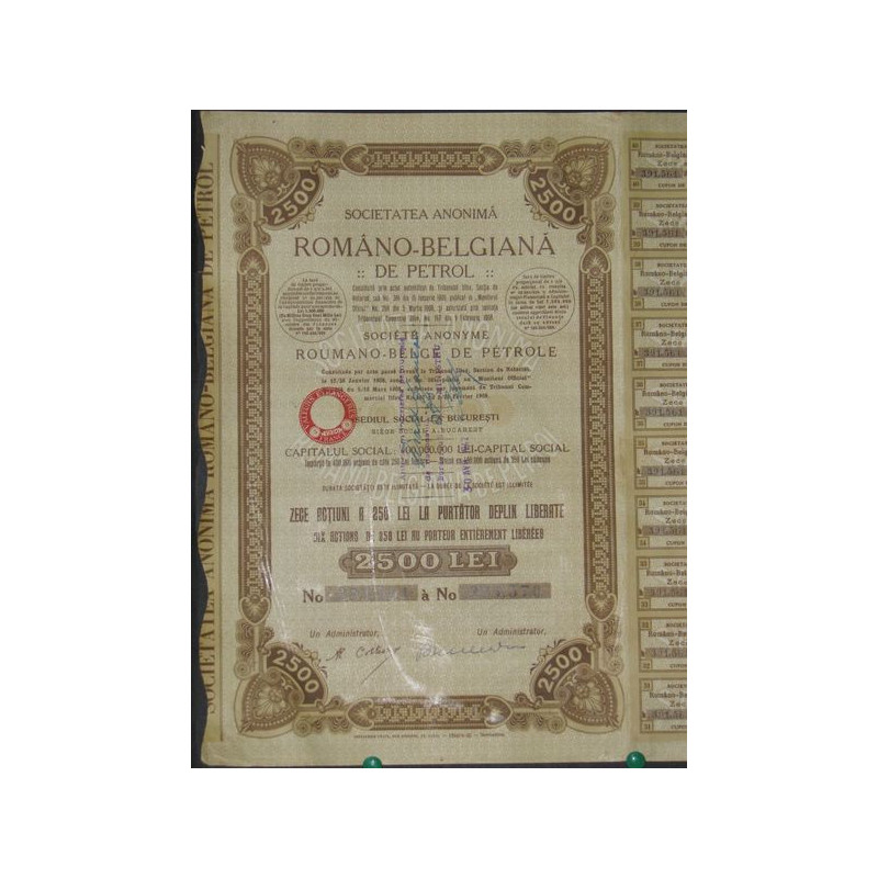 Româno-Belgiana de Petrol (10 Act 250 Lei)