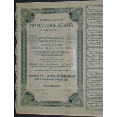 Româno-Belgiana de Petrol (1 Act 200 Lei)