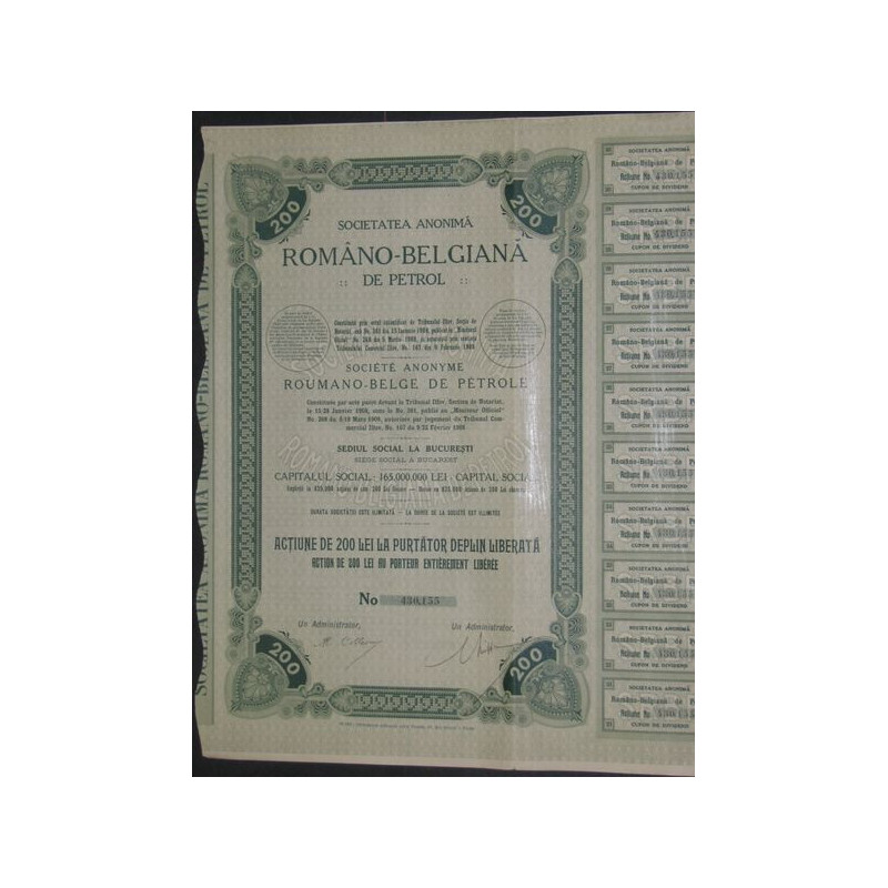 Româno-Belgiana de Petrol (1 Act 200 Lei)