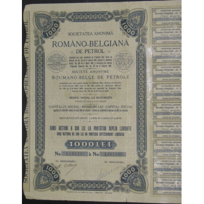 Româno-Belgiana de Petrol (5 Act 200 Lei)