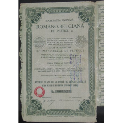Româno-Belgiana de Petrol (1 Act 250 Lei)