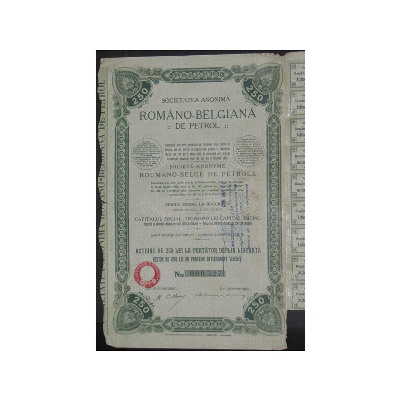 Româno-Belgiana de Petrol (1 Act 250 Lei)