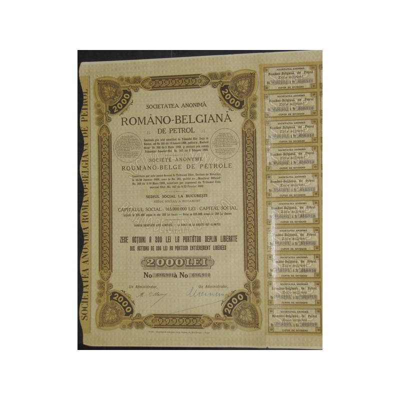 Româno-Belgiana de Petrol (10 Act 200 Lei)